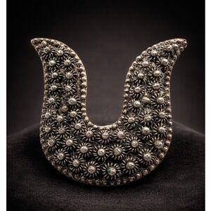 Sterling Silver Sunburst Brooch Pendant 925 Southwest Statement